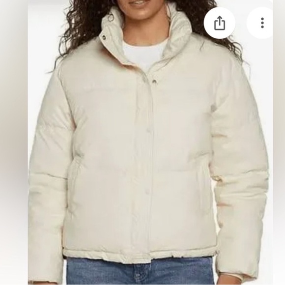 Womens size xl express cream puffer Jacket new with pockets - Picture 1 of 5